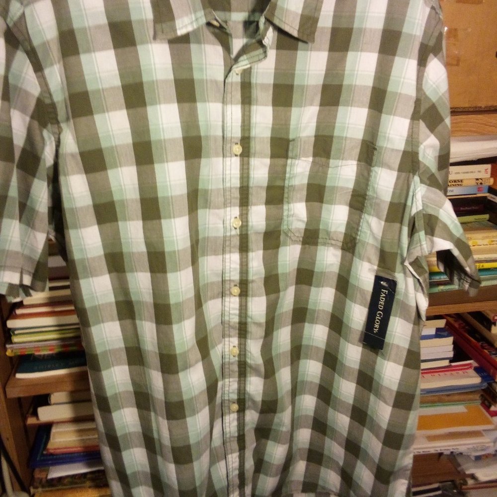 FADED GLORY NEW XL SHORT SLEEVE BUTTON DOWN SHIRT